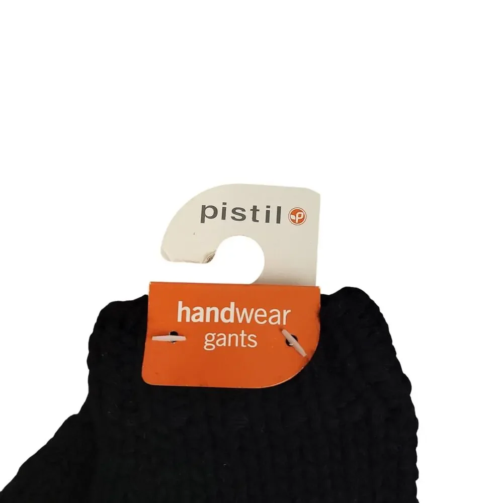 Pistil Lambswool Fingerless Gloves Black Red Heart Patch Handwear Emo Cute NWT